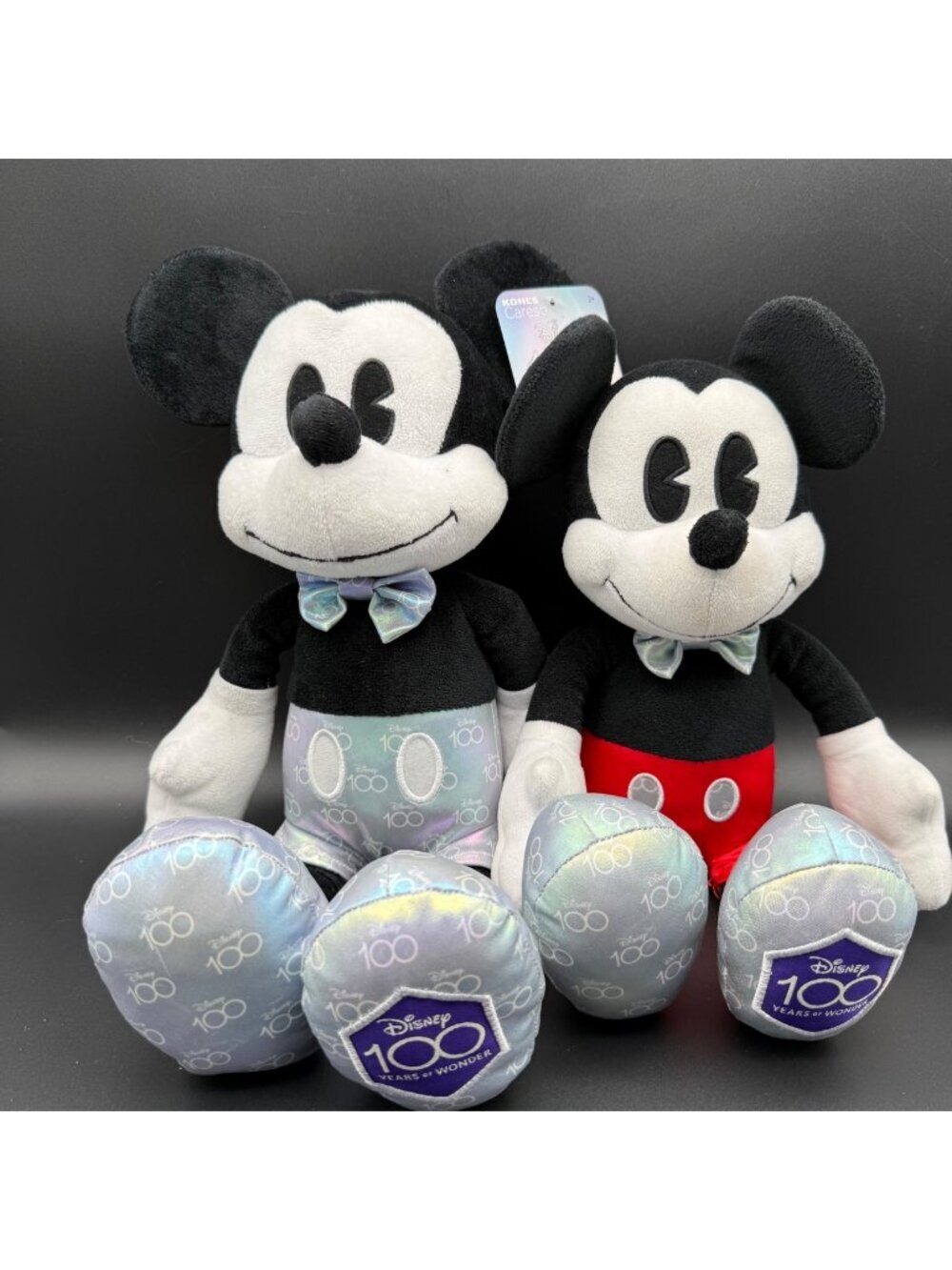 Set of 2 Kohls Cares Disney Mickey Mouse Plush 100 Years Stuffed Animal Toy